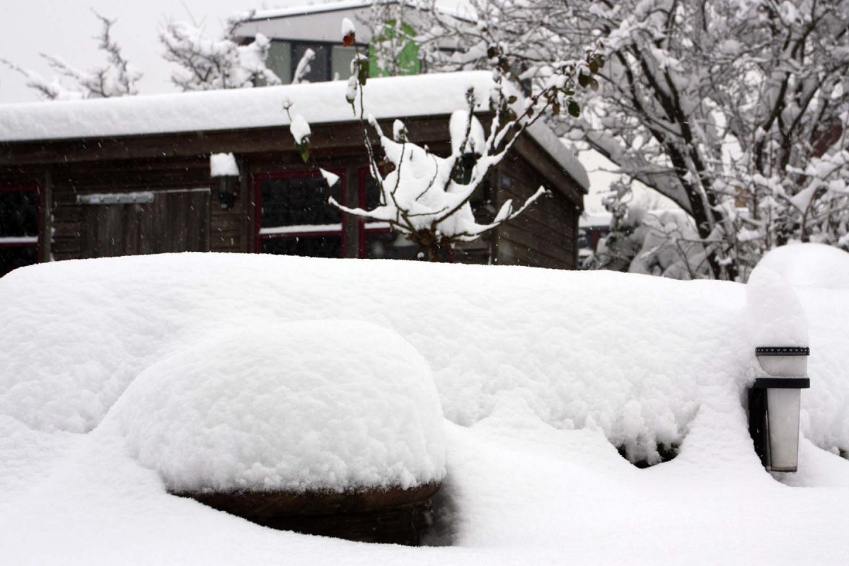 De regenmeter is duidelijk niet ontworpen om sneeuw te meten.